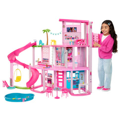 Dollhouse Playset with Slide, 10 Play Areas and 75+ Accessories