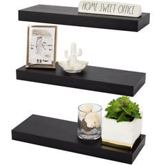 16 Inch Floating Wall Shelves, 3 Pack Farmhouse Hanging Display and Storage Shelves