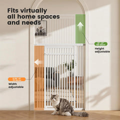 Extra Tall Cat Gate 51"-87", Wide Adjustable Pet Safety Gate for Doorways and Home