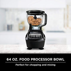 1500W Blender and Food Processor System with 72-Oz. Pitcher, 64-Oz. Bowl and 16-Oz. To-Go Cups, Black