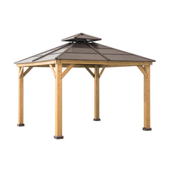 10 x 10 ft. Cedar-Framed Gazebo with Steel 2-Tier Hip Roof Hardtop